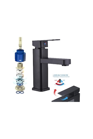 Maoyaya Banyo Musluğu, 60 Cm, Paslanmaz Çelik Siyah, İnox, Kullanışlı Model İnox