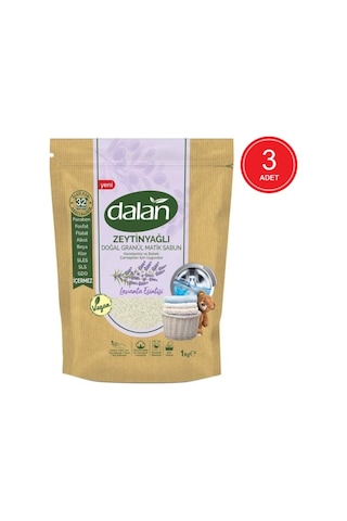 Dalan Lavanta Esintisi Zeytinyağlı Doğal Granül Matik Sabun Tozu 32 Yıkama 3 x 1 KG