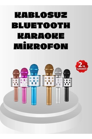 Home Kablosuz Bluetooth Karaoke Mikrofon Yankı Efektli