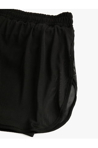Koton Spor Taytlı Tül Şort Beli Lastikli Yüksek Bel Slim Fit Siyah 4sak40042nk 4SAK40042NK999 Siyah
