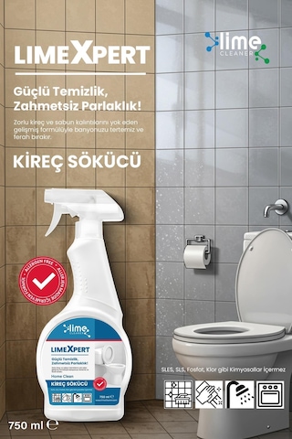 Limeexpert Tuvalet Kireç Sökücü ve Leke Düşmanı Limon Asidi İle Etkili Temizlik 2 x 750 ML