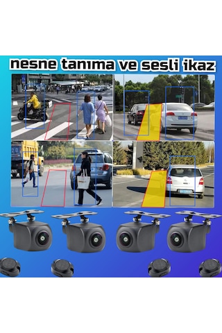 7 İnç Dvr Ekran Ve Araç Yaya Tanımalı Sesli İkazlı 4 Kameralı Set
