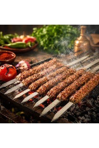 12 Adet Paslanmaz Galvaniz Adana-urfa Kebap Kuşbaşı Şişi 12 Adet Uzunluk 50 Cm