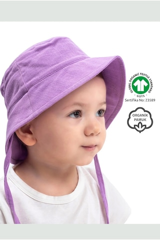 Zuppers Organik Pamuk Müslin Bebek Şapkası - Leylak renkli