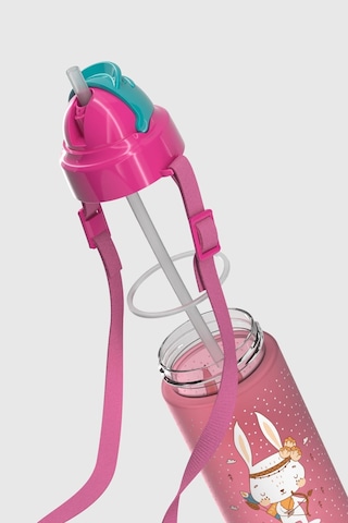 Renga Migo Soft Touch Desenli 500 Ml Askılı Pipetli Tritan Çocuk Matara 912142 Pembe Pembe
