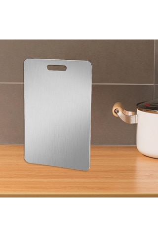 Erya Home Suntek Paslanmaz Çelik Kesme Tahtası Pizza Bisküvi Orta