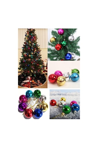 Renkli Parlak Şık 6 Lı Yılbaşı Çam Ağacı Topları Süsleri 4 Cm Noel Çam Ağacı Süsü Ev Ve Ofis Dekoru Çok Renkli