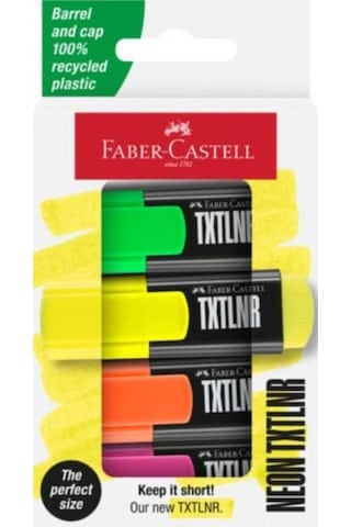 Faber Castell Fosforlu Kalem Mini Neon 4'lü Set - 154204 Çok Renkli