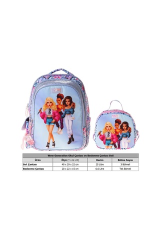 Wow Generation Music İkili Okul Çanta Seti - Lila Music Desenli Kız Çocuk Setwg-w6044b Çok Renkli