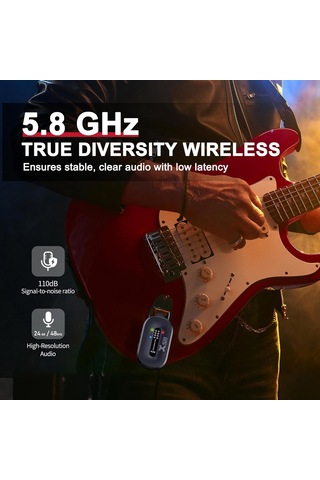 Xvive Xv-p58 Akort Aletli Receiver Pedallı 5.8ghz Kablosuz Gitar Bağlantı Sistemi - Siyah