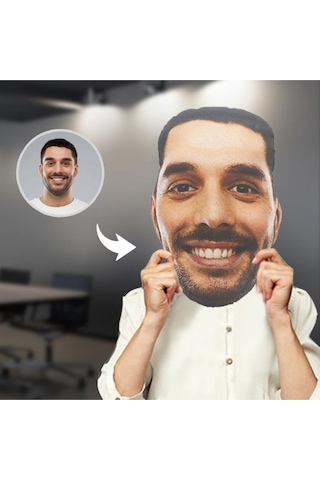 Yüz Kafa Fotoğraflı Yastık Kişiye Özel Çok Renkli