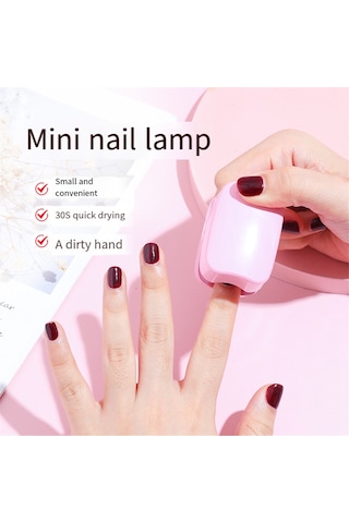 Xurunkeji Mini Tırnak Fototerapi Makinesi Etkili Şarj Edilebilir Tırnak Temizleyici Hasar Onarımı Lazer Elektronik Lamba, Pembe