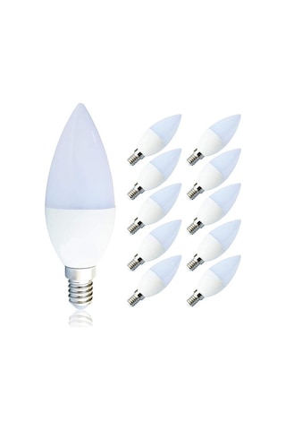10 Adet Çok Kaliteli E14 Duy 7 Watt, 3000 Kelvin Led Ampul Gün Işığı Renkli E14 Duy Led Avize Ampulü