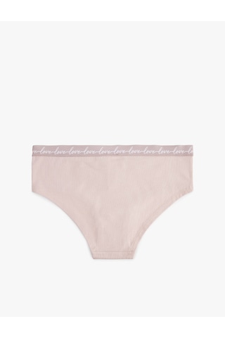 Koton Yüksek Bel Rahat Kalıp Baskılı Bel Detaylı Pamuklu Hipster Külot Pembe 6slk30051mk Gül