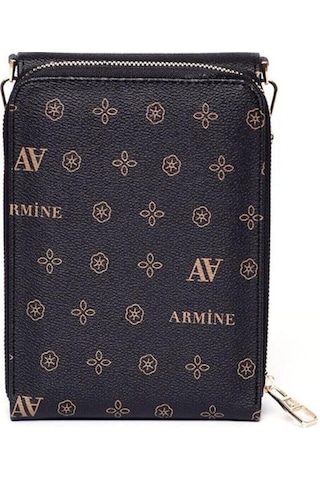 Armine Armine 266 Cüzdan Siyah Baskılı Kadın Çanta Siyah