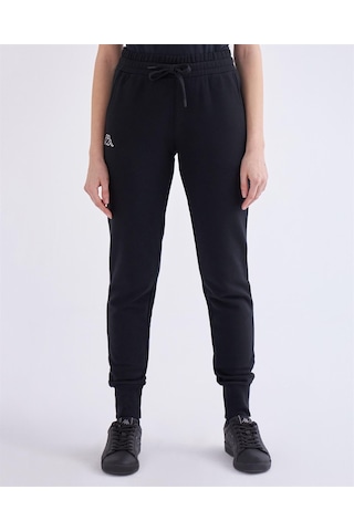 Kappa Logo Theek Slim Kadın Slim Fit Eşofman Altı Siyah