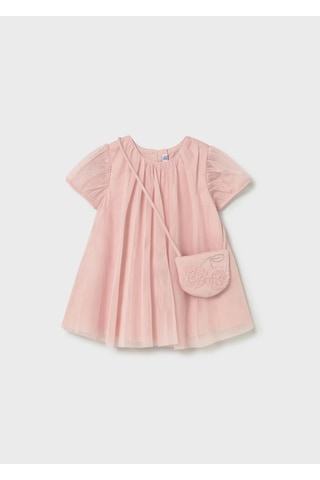 Mayoral Kız Bebek Çantalı Tül Elbise Pembe Pembe