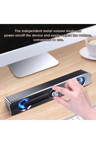 Leezsing Sada V-111 Usb Ve 3.5mm Girişli Kompakt Bilgisayar Hoparlörü, 3w Ses Gücü, Siyah