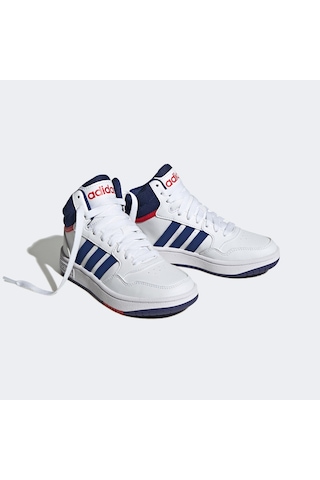 Adidas Sportswear Hoops 3.0 Mid Çocuk Beyaz Spor Ayakkabı Düz Gz9647 Beyaz