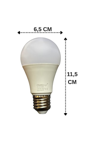 1 Adet Osaka 12volt 10w 75w Beyaz Işık 6500k E27 Duylu Kalın Duy Led Ampul