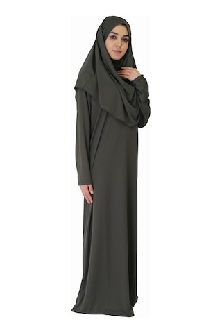 Zehranaz Namaz Elbisesi Koyu Haki Fermuarsız Namaz Elbisesi Koyu Haki