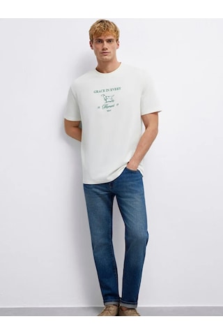 Mavi M0613159-81964 Grace In Every Nakışlı Tişört Erkek T-shirt Yeşil