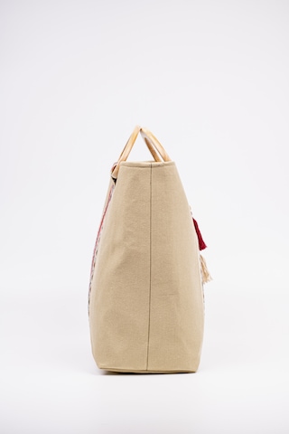 Fabric Craft Bag El Çantası Kahverengi Duck Kumaş Ahşap Saplı Kahverengi - Sütlü Kahverengi