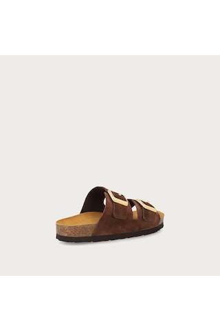 Cocoa Terlik Kadın 17b8 Frau Suede Double-strap Sliders Kahverengi
