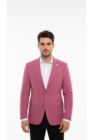 Plus Scorpion Gül Kurusu Erkek Slim Fit Tek Düğmeli Blazer Ceket Astarlı, Şık Ve Modern Kesim Gülkurusu
