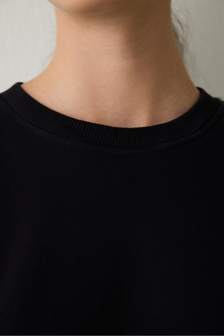 Penti Siyah Bisiklet Yaka Oversize Spor Sweatshirt