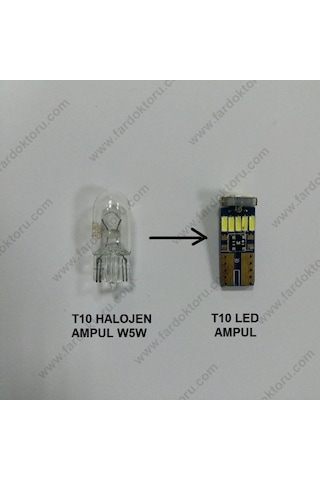 Fardoktoru T10 Dipsiz Led Park Ampulü 5000K Soft Beyaz 15Smd W5W N11.2811