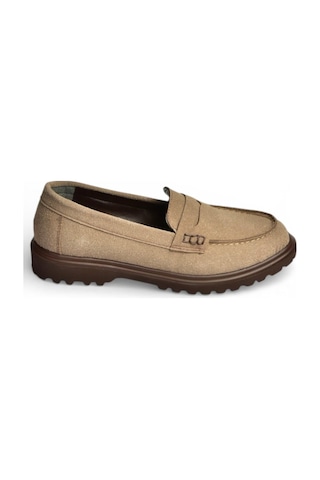 Fox Shoes Y996051002 Vizon Süet Alçak Tabanlı Kadın Makosen Ayakkabı Vizon