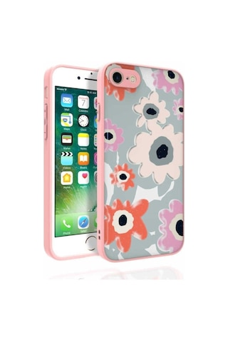 Apple Uyumlu iPhone Se 2020 Kılıf Desenli Kamera Korumalı Parlak Zore Nora Kapak NO5
