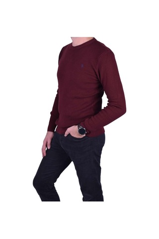 Erkek Bordo Bisiklet Yaka Kazak, Ot-Kzk-20004 Bordo