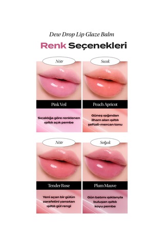 Nemlendirici Parlak Bitişli Renkli Dudak Balmı Objet By Kundal Dew Drop Lip Glaze Balm Plum Mauve