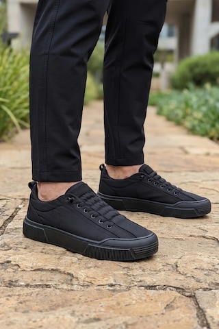 In Step Citycomfort Kömür Kapitone Dokulu Modern Erkek Sneaker Siyah
