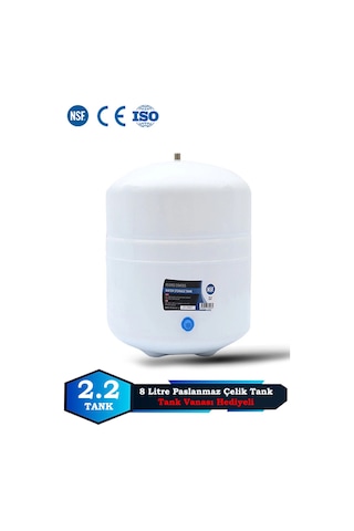 Sumarkt Su Arıtma Cihazı Metal Genleşme Su Tankı 8 Lt Nsf Belgeli Su Arıtma Deposu Tank Vanası Hediyeli