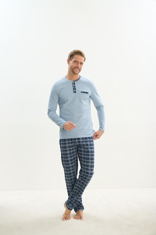 Sevim Erkek Uzun Kol Açık Mavi Pijama Takım C6t4n4o9 001