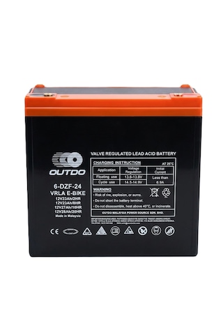 Outdo 6-dzf-24 12v 24 Ah Jel Elektrikli Bisiklet Aküsü 7 Kg 2026- Huawei Üretimi