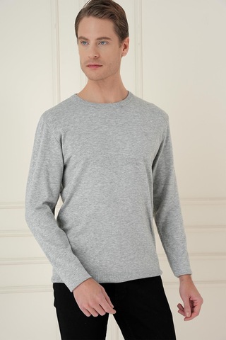 Efor Tr 875 Slim Fit Gri Klasik Triko Gri