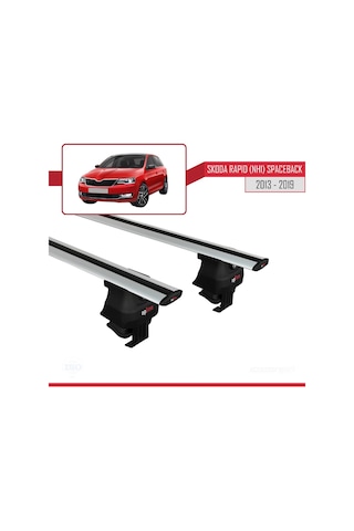 Skoda Rapid Nh1 Spaceback 2013-2019 Arası İle Uyumlu Ace-4 Ara Atkı Tavan Barı Gri