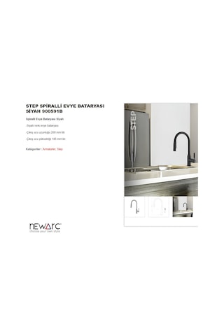 Newarc Step Spiralli Eviye Bataryası Siyah900591B