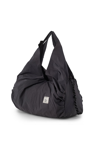 İcone Bag Icone Pliseli Fermuarlı Yoga Çantası, Fitness Çantası, Gym Heybe Görünümlü Pliseli Spor Çantası Gri