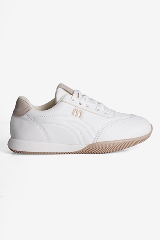 Mubiano Kadın Sneaker Günlük Rahat Bağcıklı Konfor Tabanlı Spor Ayakkabı Movi Beyaz