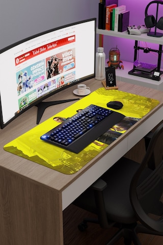 Cyberpunk 2077 Kaymaz Dikişli Kauçuk Oyuncu Mousepad V1 - 90x40 Xxl Gaming Mouse Pad Fare Altlığı