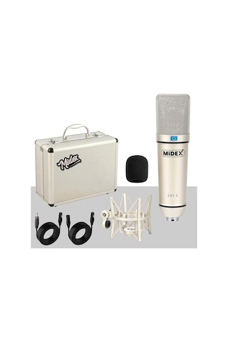 Midex Cx1 Functional Paket-4 Stüdyo Mikrofon Ses Kartlı Mikser Kulaklık Stand
