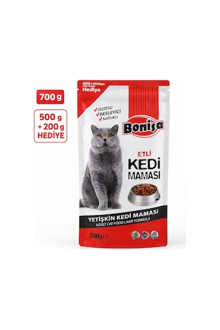 Bonisa Etli Yetişkin Kedi Maması 700 G
