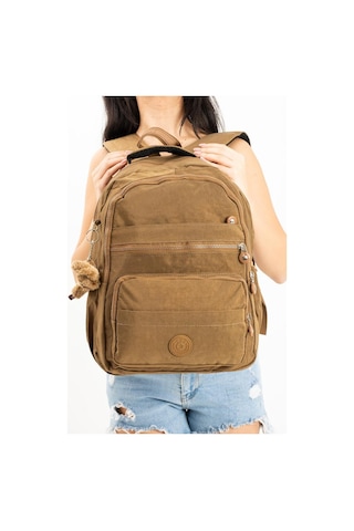 Baginn Kadın Sırt Çantası Laptop Bölmeli Çok Cepli Hafif Klinkır Kumaş 40 30 Cm 001