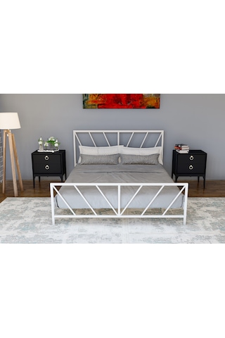 Metalia Gm 227 Gözde Çift Kişilik Karyola Beyaz 160X200