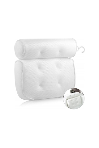 Yystore Örgü Küvet Yastığı Beyaz